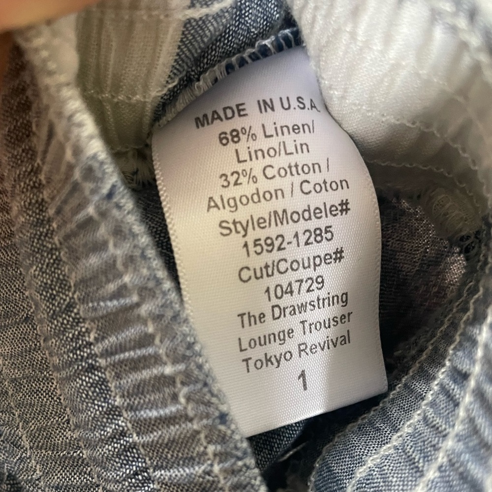 Current/Elliott Blue and White Ankle Cropped Pants - Picture 4 of 9